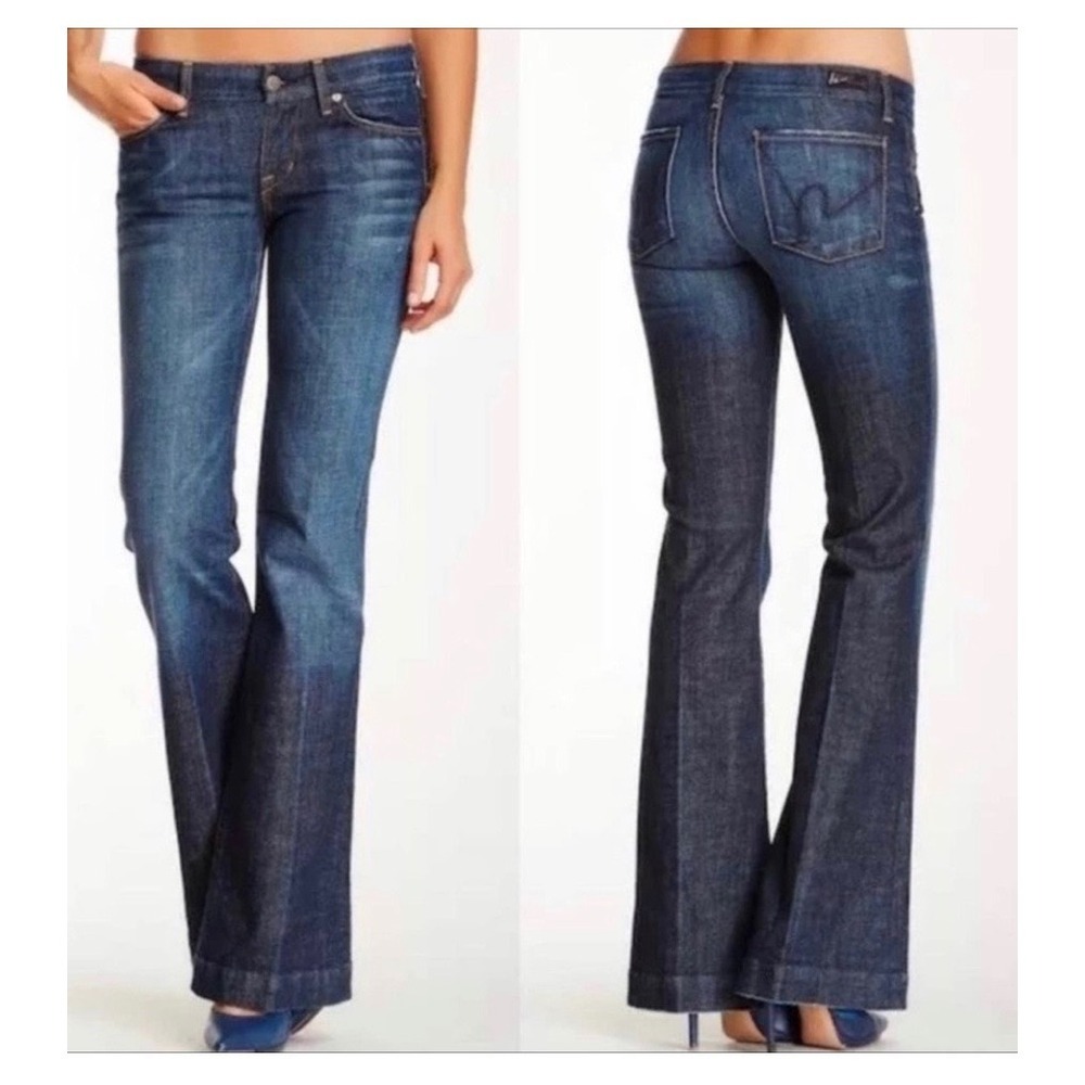 Citizens of Humanity Faye 003 Low Waist Full Leg Flare Jeans Dark Wash Size 26